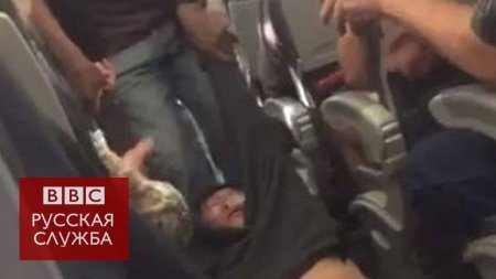 Как в США пассажира выволокли из самолета  - (видео)