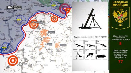 ЛНР: карта обстрелов со стороны ВСУ. 24 апреля 2017  - (видео)