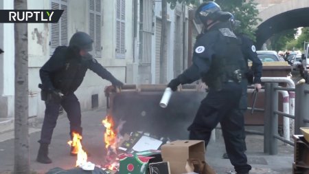 Митинг против Ле Пен в Марселе закончился поджогами и беспорядками  - (видео)