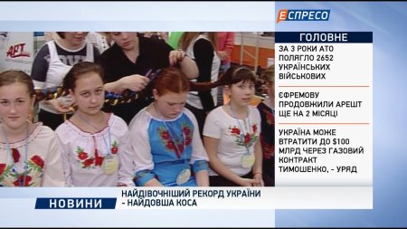 Самой причудливой рекорд Украины - длинная коса  - (видео)