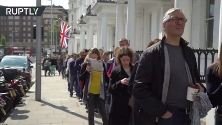 Трёхчасовая очередь за 30 секунд: таймлапс-видео из избирательного участка в Лондоне  - (видео)