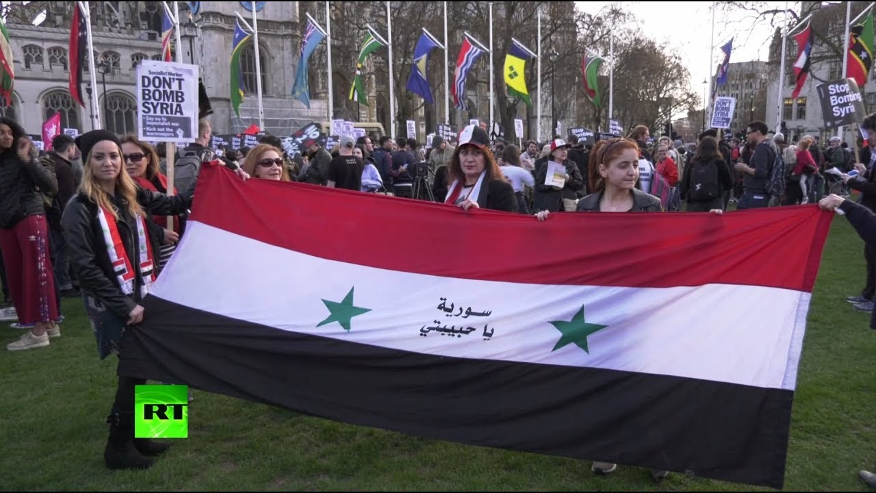 В Лондоне прошли протесты против ударов по Сирии  - (видео)