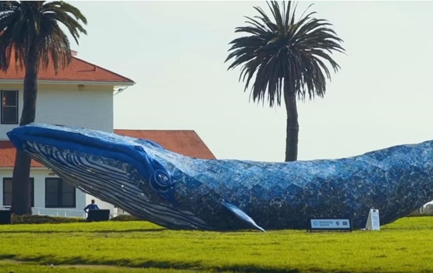 В США создали самого большого кита из пластика - (видео)