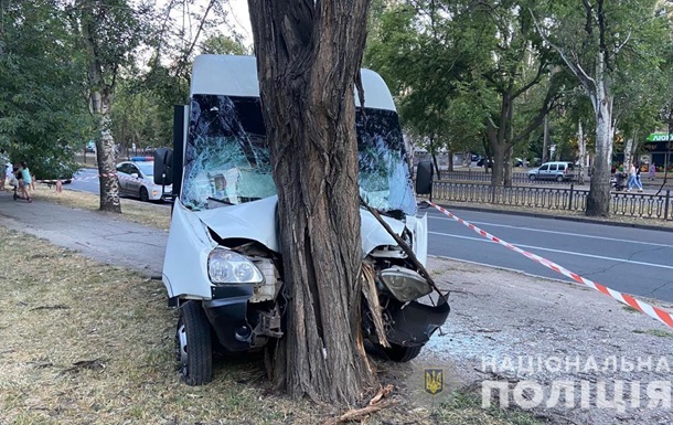 В Николаеве маршрутка влетела в дерево: девять пострадавших - (видео)