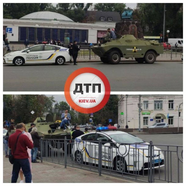 В центре Киева заметили военную бронемашину (видео) - Видео